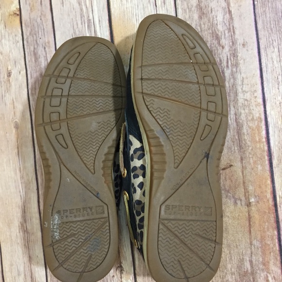 Sperry Black with leopard print shoes size 5.5 - Picture 6 of 6